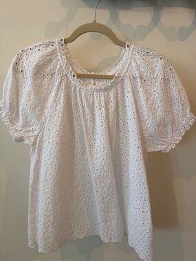 Velvet by graham & spencer white eyelet top